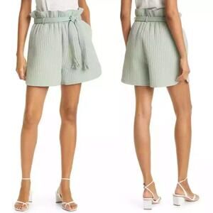 Samsoe Samsoe NWOT Ember Textured Paper Bag Waist Shorts Vineyard Green M